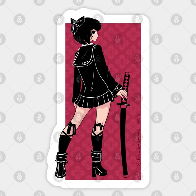 Pink katana Sticker by CloudyNight_Creature